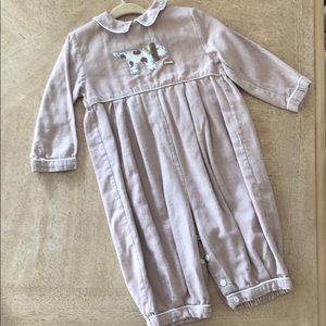 Light brown and white gingham puppy dog longall